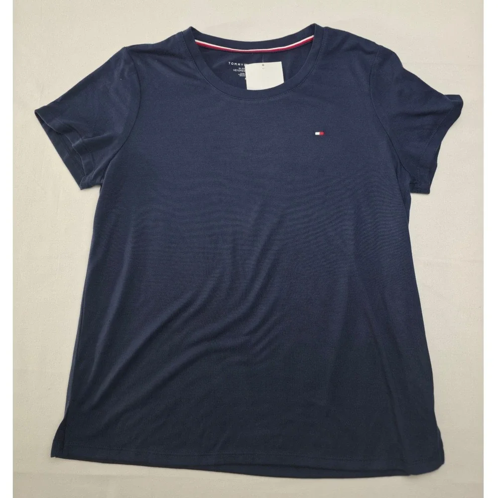 Tommy Hilfiger Womens Sleepshirt Navy XL Sleepwear Crew‎ Neck Tee Loungewear NWT